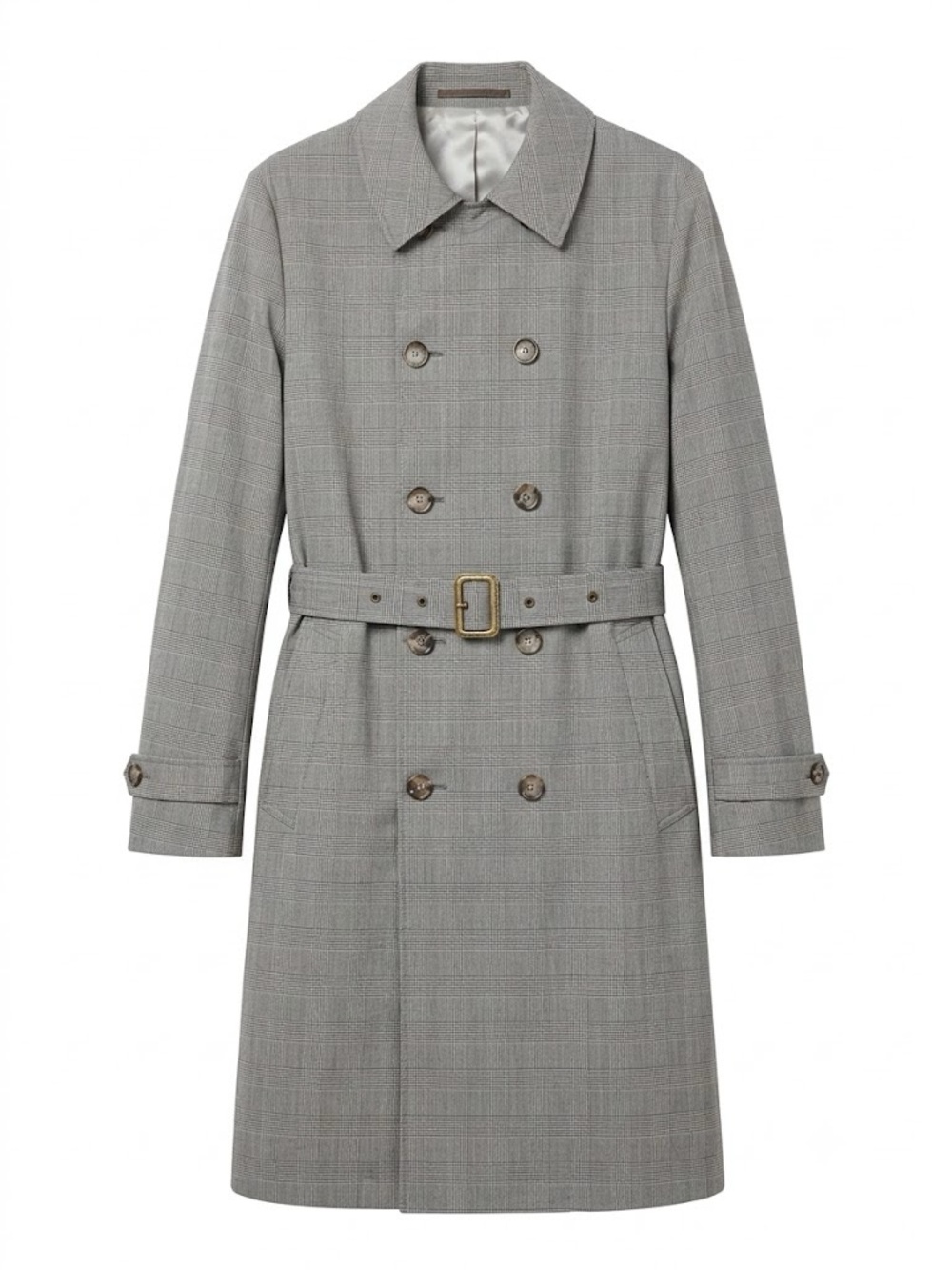 Robert Graham Glen Plaid Trench Coat Grey Black